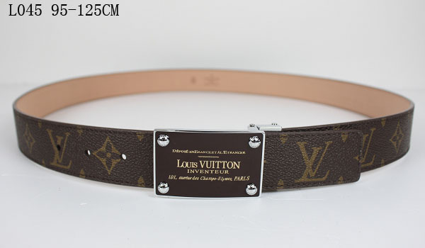 Louis Vuitton Monogram Belt Silver Hardware L045 