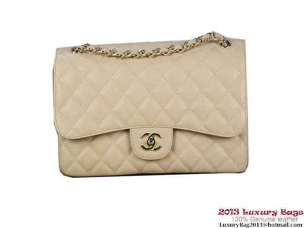 Chanel Classic Flap Bag Apricot Original Cannage Patterns Leather Gold