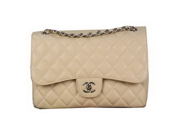 Chanel Classic Flap Bag Apricot Original Cannage Patterns Leather Silver Chanel Classic Flap Bag Apricot Original Cannage Patterns Leather Silver