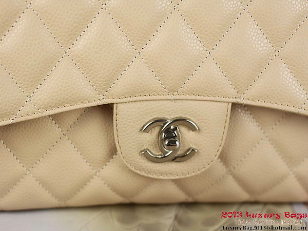 Chanel Classic Flap Bag Apricot Original Cannage Patterns Leather Silver Chanel Classic Flap Bag Apricot Original Cannage Patterns Leather Silver