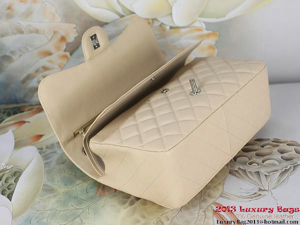 Chanel Classic Flap Bag Apricot Original Cannage Patterns Leather Silver Chanel Classic Flap Bag Apricot Original Cannage Patterns Leather Silver