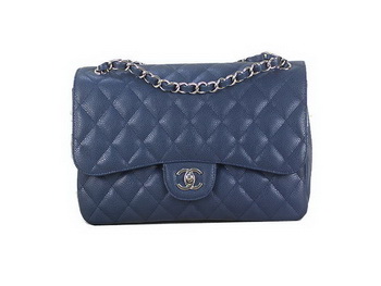 Chanel Classic Flap Bag RoyalBlue Original Cannage Patterns Leather Silver Chanel Classic Flap Bag RoyalBlue Original Cannage Patterns Leather Silver
