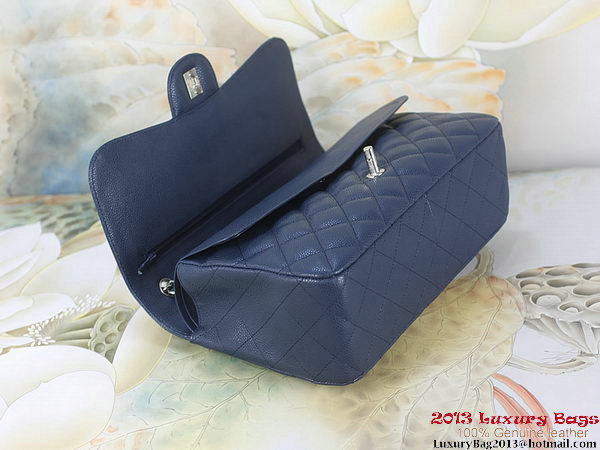 Chanel Classic Flap Bag RoyalBlue Original Cannage Patterns Leather Silver Chanel Classic Flap Bag RoyalBlue Original Cannage Patterns Leather Silver