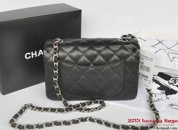 Chanel Classic Flap Bags Black Original Sheepskin Leather A1116 Silver Chanel Classic Flap Bags Black Original Sheepskin Leather A1116 Silver
