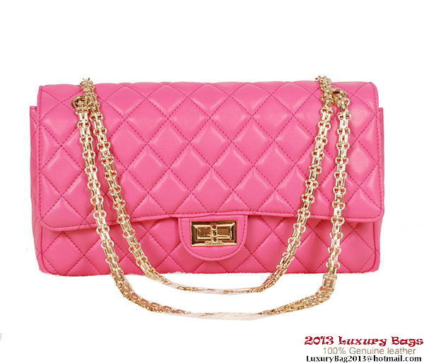 Chanel 1113 Classic Flap Bag Rose Sheepskin Gold