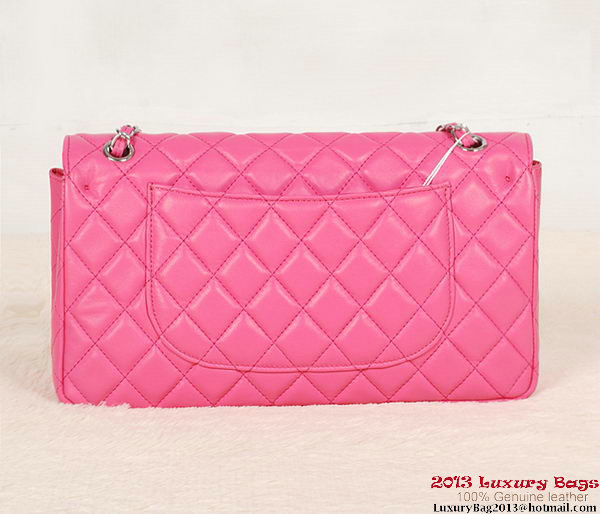 Chanel Classic Flap Bag 1113 Rose Sheepskin Silver Chanel Classic Flap Bag 1113 Rose Sheepskin Silver