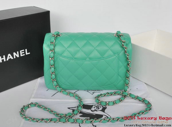 Chanel Classic Flap Bags Green Original Sheepskin Leather A1116 Silver Chanel Classic Flap Bags Green Original Sheepskin Leather A1116 Silver