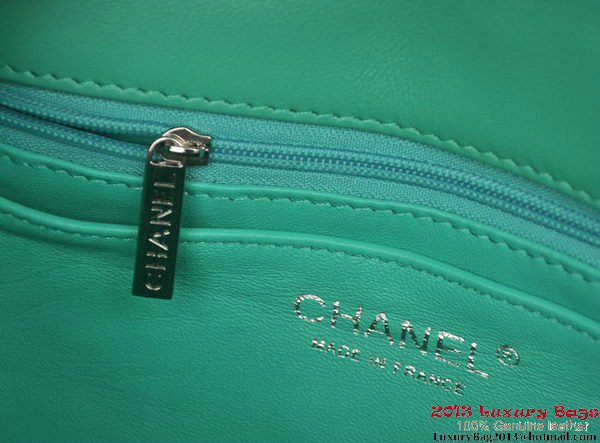 Chanel Classic Flap Bags Green Original Sheepskin Leather A1116 Silver Chanel Classic Flap Bags Green Original Sheepskin Leather A1116 Silver