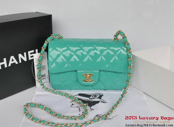 Chanel Classic Flap Bags Light Green Original Patent Leather A1116 Gold Chanel Classic Flap Bags Light Green Original Patent Leather A1116 Gold