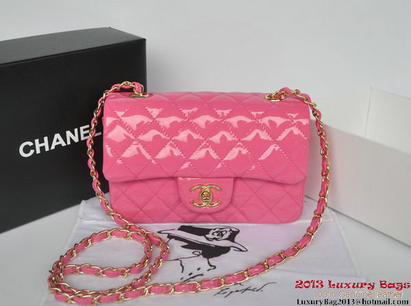 Chanel Classic Flap Bags Rose Original Patent Leather A1116 Gold Chanel Classic Flap Bags Rose Original Patent Leather A1116 Gold