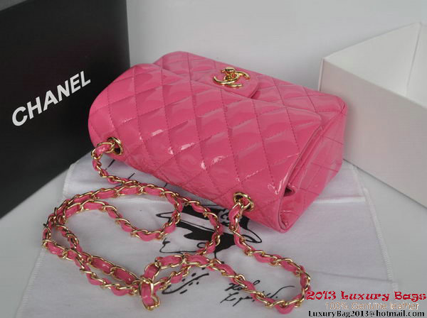 Chanel Classic Flap Bags Rose Original Patent Leather A1116 Gold Chanel Classic Flap Bags Rose Original Patent Leather A1116 Gold