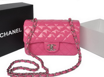 Chanel Classic Flap Bags Rose Original Patent Leather A1116 Silver Chanel Classic Flap Bags Rose Original Patent Leather A1116 Silver