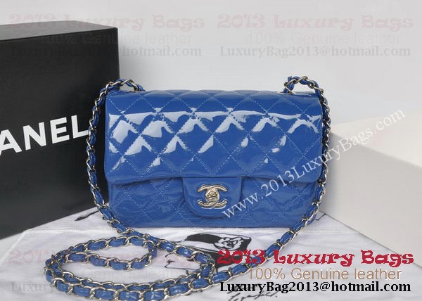 Chanel Classic Flap Bags Blue Original Patent Leather A1116 Silver Chanel Classic Flap Bags Blue Original Patent Leather A1116 Silver