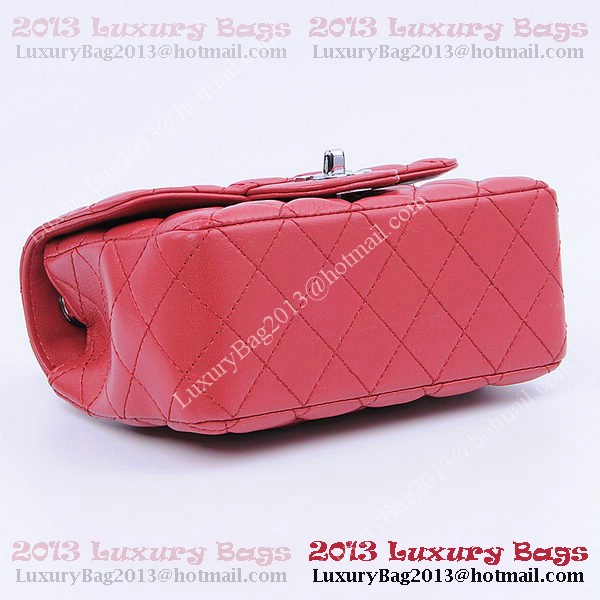 Chanel mini Classic Flap Bag Red Sheekskin 1115 Silver Chanel mini Classic Flap Bag Red Sheekskin 1115 Silver