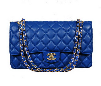 Chanel Classic Flap Bag 1113 RoyalBlue Sheep Leather Gold Chanel Classic Flap Bag 1113 RoyalBlue Sheep Leather Gold