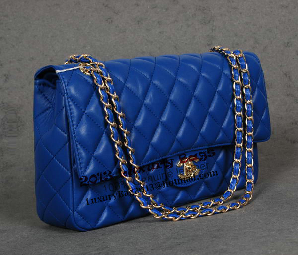 Chanel Classic Flap Bag 1113 RoyalBlue Sheep Leather Gold Chanel Classic Flap Bag 1113 RoyalBlue Sheep Leather Gold