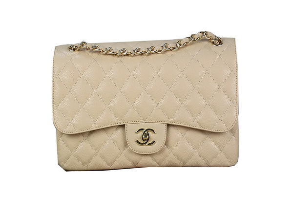 Chanel Classic Flap Bag 1113 Apricot Original Cannage Pattern Leather Gold