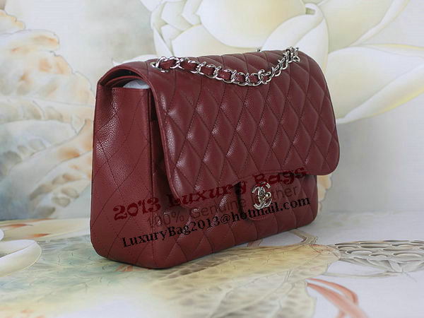 Chanel Classic Flap Bag 1113 Burgundy Original Cannage Pattern Leather Silver Chanel Classic Flap Bag 1113 Burgundy Original Cannage Pattern Leather Silver