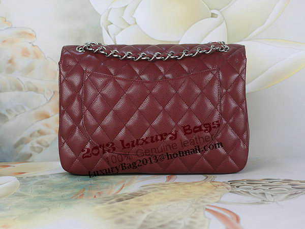 Chanel Classic Flap Bag 1113 Burgundy Original Cannage Pattern Leather Silver Chanel Classic Flap Bag 1113 Burgundy Original Cannage Pattern Leather Silver