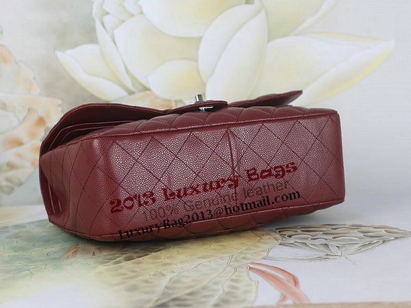 Chanel Classic Flap Bag 1113 Burgundy Original Cannage Pattern Leather Silver Chanel Classic Flap Bag 1113 Burgundy Original Cannage Pattern Leather Silver