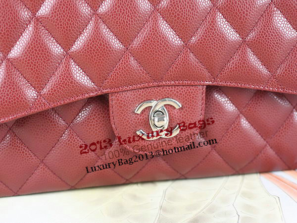 Chanel Classic Flap Bag 1113 Burgundy Original Cannage Pattern Leather Silver Chanel Classic Flap Bag 1113 Burgundy Original Cannage Pattern Leather Silver