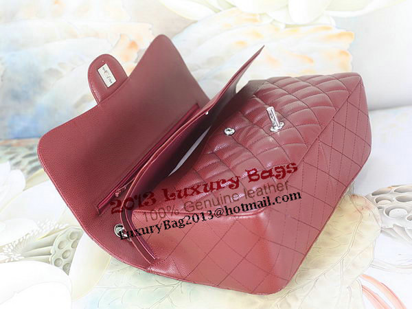 Chanel Classic Flap Bag 1113 Burgundy Original Cannage Pattern Leather Silver Chanel Classic Flap Bag 1113 Burgundy Original Cannage Pattern Leather Silver