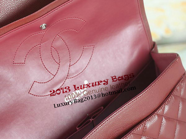 Chanel Classic Flap Bag 1113 Burgundy Original Cannage Pattern Leather Silver Chanel Classic Flap Bag 1113 Burgundy Original Cannage Pattern Leather Silver