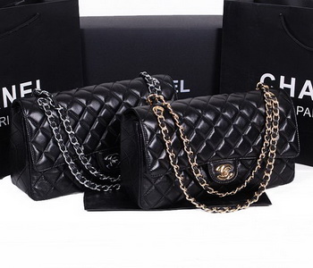 Chanel Classic Flap Bag 1113 Black Sheepskin Leather Chanel Classic Flap Bag 1113 Black Sheepskin Leather