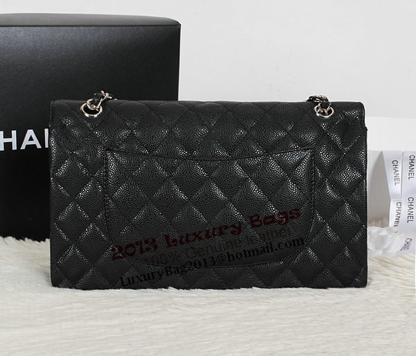 Chanel Classic Flap Bag 1113 Black Original Cannage Pattern Leather Silver Chanel Classic Flap Bag 1113 Black Original Cannage Pattern Leather Silver