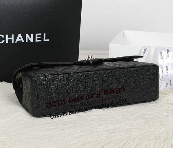 Chanel Classic Flap Bag 1113 Black Original Cannage Pattern Leather Silver Chanel Classic Flap Bag 1113 Black Original Cannage Pattern Leather Silver