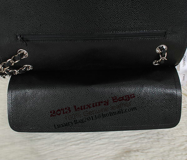 Chanel Classic Flap Bag 1113 Black Original Cannage Pattern Leather Silver Chanel Classic Flap Bag 1113 Black Original Cannage Pattern Leather Silver