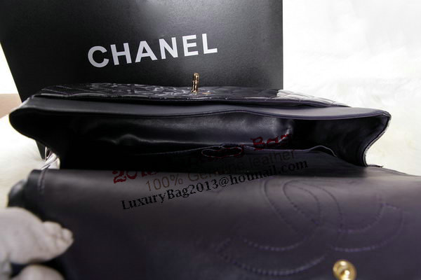 Chanel Maxi Double Flaps Bag Dark Purple Original Patent Leather A36098 Gold Chanel Maxi Double Flaps Bag Dark Purple Original Patent Leather A36098 Gold
