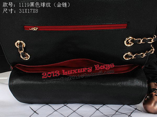 Chanel Classic Flap Bag 1119 Black Cannage Pattern Leather Gold Chanel Classic Flap Bag 1119 Black Cannage Pattern Leather Gold