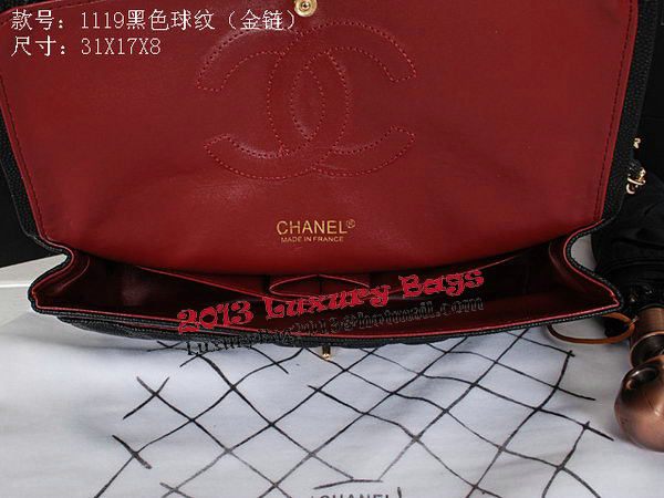 Chanel Classic Flap Bag 1119 Black Cannage Pattern Leather Gold Chanel Classic Flap Bag 1119 Black Cannage Pattern Leather Gold