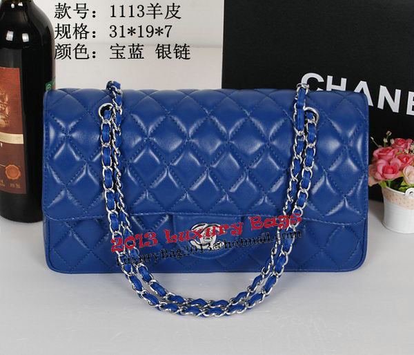 Chanel Classic Flap Bag 1113 RoyalBlue Sheepskin Leather Silver Chanel Classic Flap Bag 1113 RoyalBlue Sheepskin Leather Silver