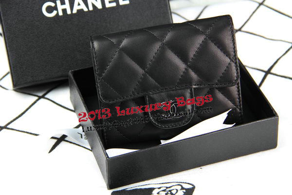 Chanel Matelasse Wallet Original Sheepskin Leater A50082 Black