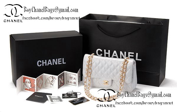 Chanel Classic Flap Bag Patent Leather CHA1113 White Chanel Classic Flap Bag Patent Leather CHA1113 White