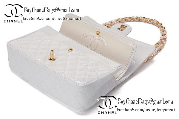 Chanel Classic Flap Bag Patent Leather CHA1113 White Chanel Classic Flap Bag Patent Leather CHA1113 White