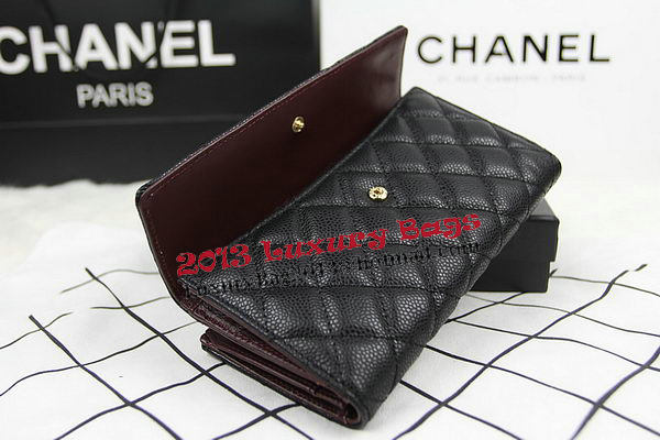 Chanel Matelasse Tri-Fold Wallet Original Cannage Pattern Leater CHA48983 Black Chanel Matelasse Tri-Fold Wallet Original Cannage Pattern Leater CHA48983 Black