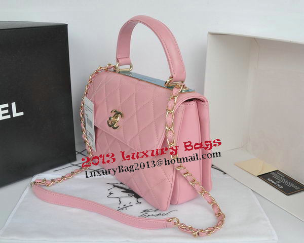 Chanel Classic Top Handle Bag Original Sheepskin Leather CHA92236 Pink Chanel Classic Top Handle Bag Original Sheepskin Leather CHA92236 Pink