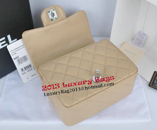 Chanel mini Classic Flap Bag Apricot Original Sheekskin CHA1115 Silver Chanel mini Classic Flap Bag Apricot Original Sheekskin CHA1115 Silver