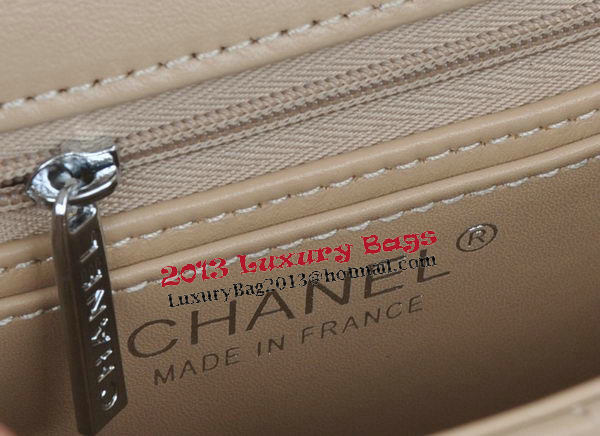 Chanel mini Classic Flap Bag Apricot Original Sheekskin CHA1115 Silver Chanel mini Classic Flap Bag Apricot Original Sheekskin CHA1115 Silver