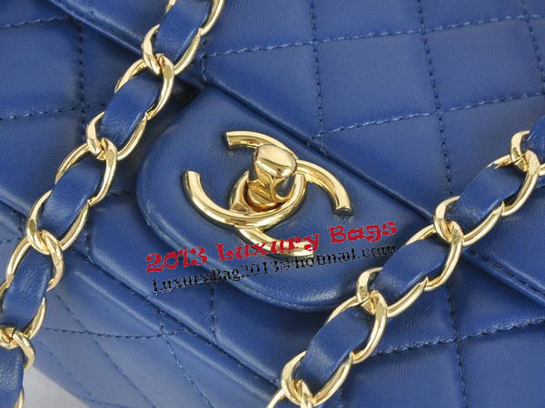 Chanel mini Classic Flap Bag Blue Original Sheekskin CHA1115 Gold Chanel mini Classic Flap Bag Blue Original Sheekskin CHA1115 Gold