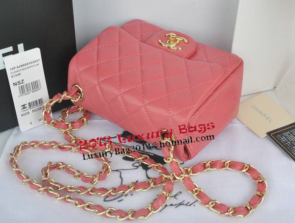 Chanel mini Classic Flap Bag Pink Original Sheekskin CHA1115 Gold Chanel mini Classic Flap Bag Pink Original Sheekskin CHA1115 Gold