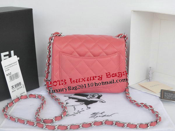 Chanel mini Classic Flap Bag Pink Original Sheekskin CHA1115 Silver Chanel mini Classic Flap Bag Pink Original Sheekskin CHA1115 Silver