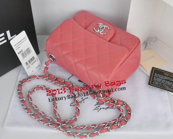 Chanel mini Classic Flap Bag Pink Original Sheekskin CHA1115 Silver Chanel mini Classic Flap Bag Pink Original Sheekskin CHA1115 Silver
