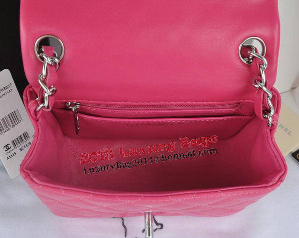 Chanel mini Classic Flap Bag Rose Original Sheekskin CHA1115 Silver Chanel mini Classic Flap Bag Rose Original Sheekskin CHA1115 Silver