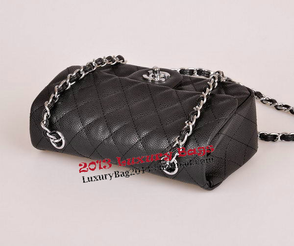 Chanel mini Classic Flap Bag Black Cannage Pattern 1117 Silver Chanel mini Classic Flap Bag Black Cannage Pattern 1117 Silver