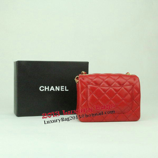 Chanel mini Classic Flap Bag Red Leather 1115 Gold Chain Chanel mini Classic Flap Bag Red Leather 1115 Gold Chain