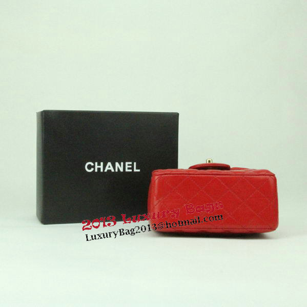 Chanel mini Classic Flap Bag Red Leather 1115 Gold Chain Chanel mini Classic Flap Bag Red Leather 1115 Gold Chain